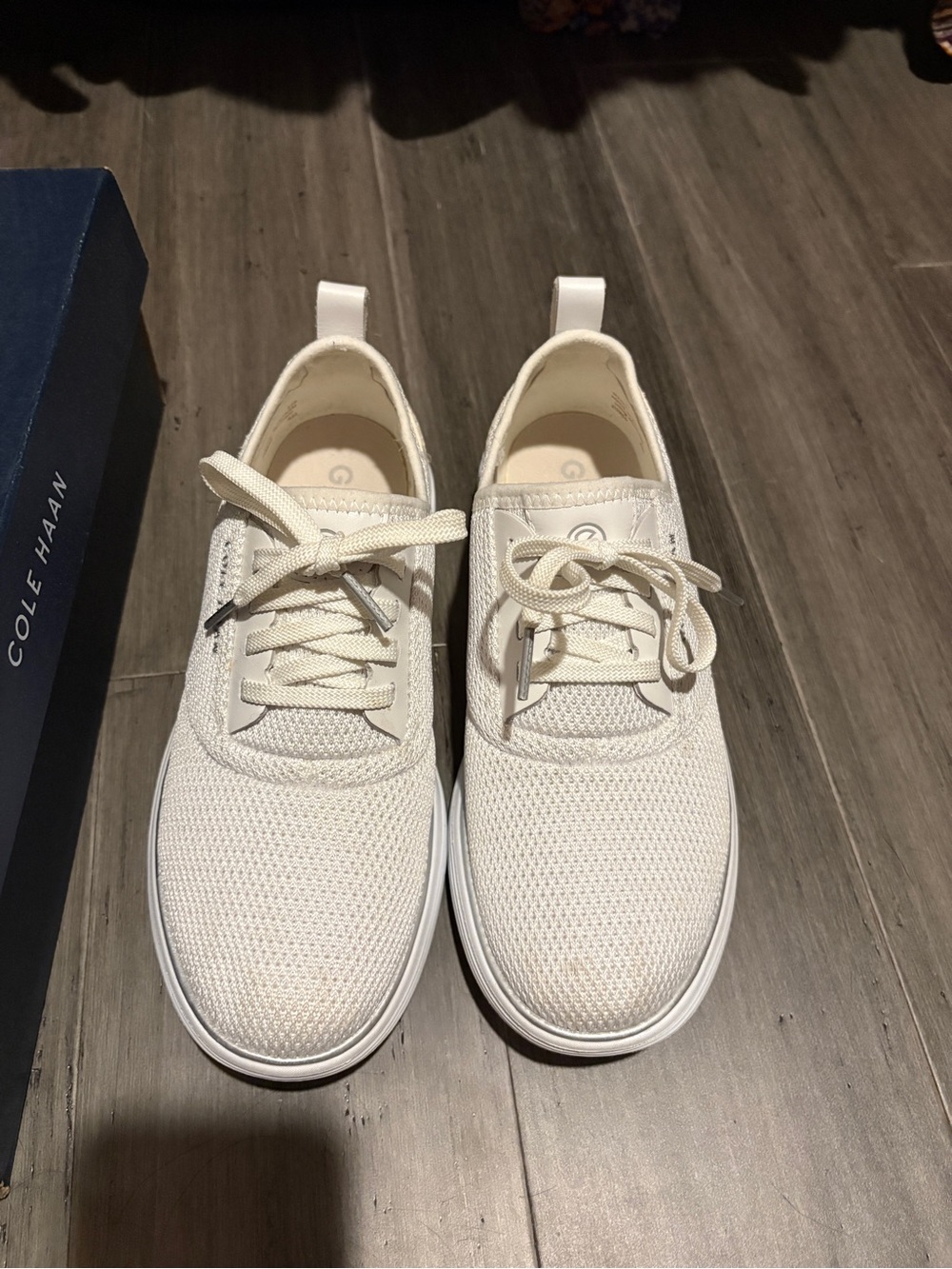 Cole Haan Women's Cream Knit Lace-Up Sneakers
